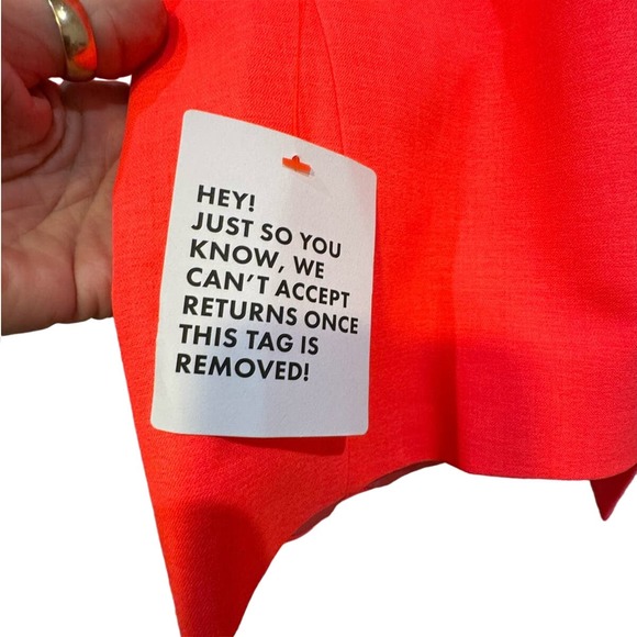 ASOS  NWOT $93  Oversized Grandad Blazer in Fluro Orange Size 8 - Picture 13 of 13